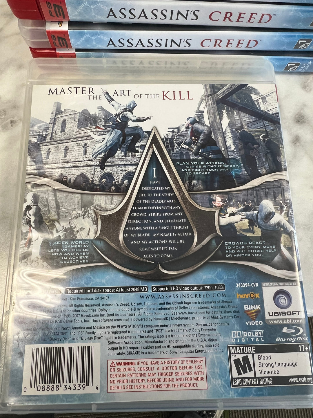 Assassin's Creed for Sony Playstation 3 PS3 in case. Tested and Working.     DO61224