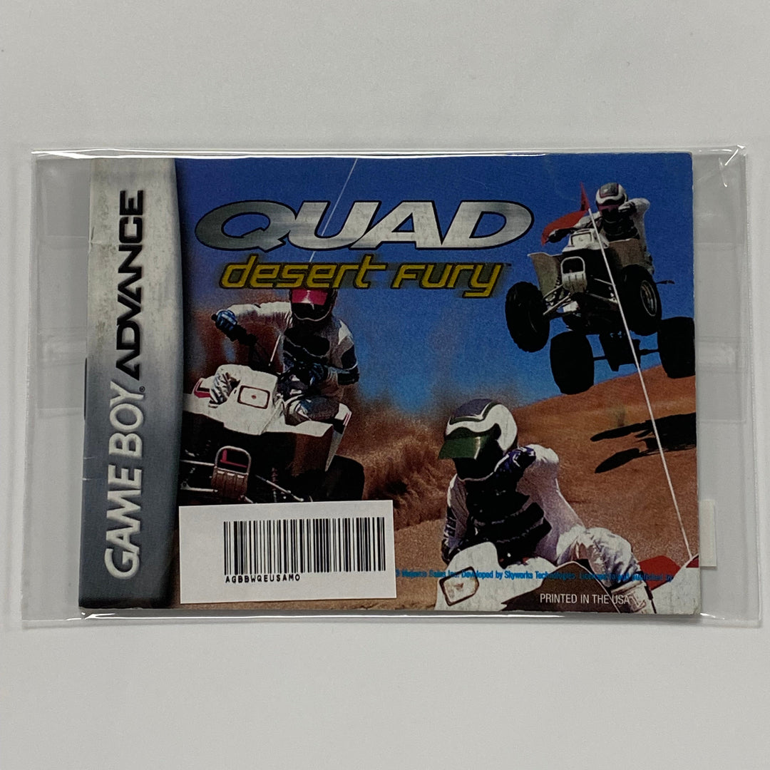 Monster Trucks & Quad Desert Fury AGB-BWQE-USA - GameBoy Advance GBA Manual ONLY MO7126