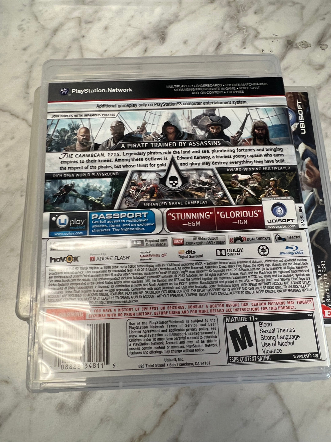 Assassin's Creed IV Black Flag for Sony Playstation 3 PS3 in case. Tested and Working.     DO61224