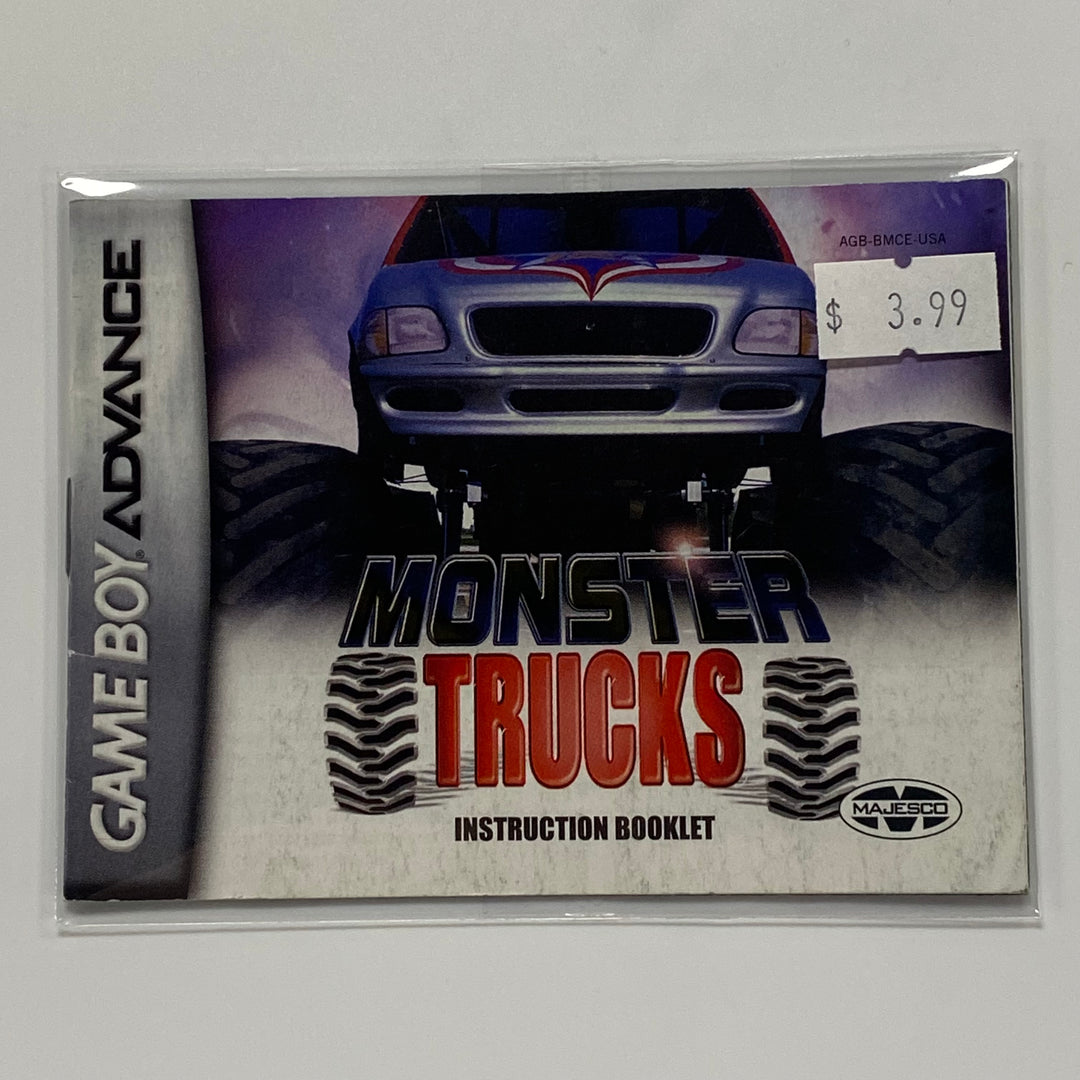 Monster Trucks AGB-BMCE-USA - GameBoy Advance GBA Manual ONLY MO7126