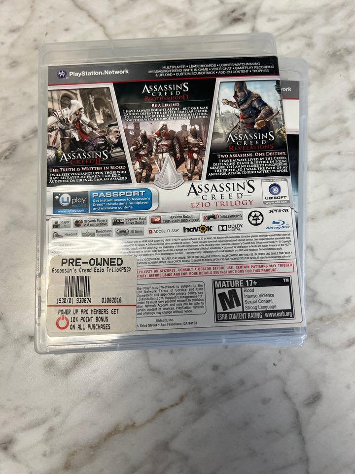 Assassin's Creed Ezio Trilogy for Sony Playstation 3 PS3 in case. Tested and Working.     DO61224