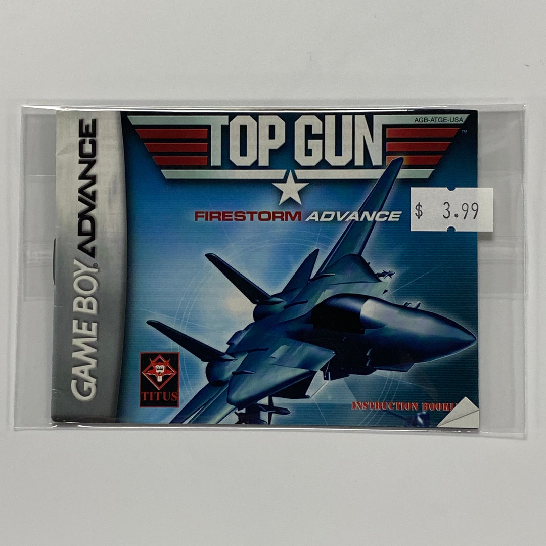 Top Gun Firestorm Advance AGB-ATGE-USA - GameBoy Advance GBA Manual ONLY MO7226