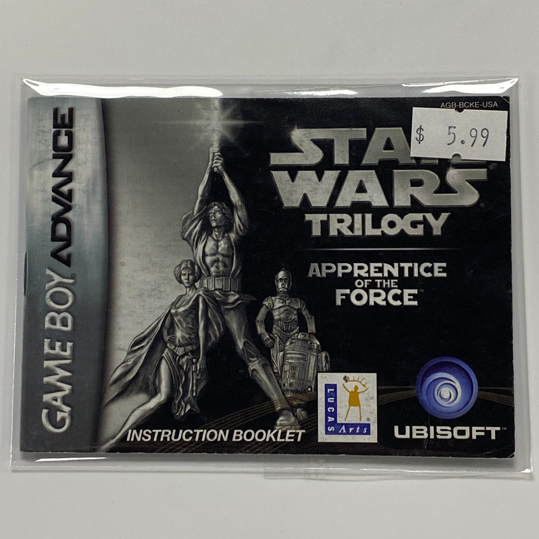 Star Wars Trilogy Apprentice Of The Force AGB-BCKE-USA - GameBoy Advance GBA Manual ONLY MO7226