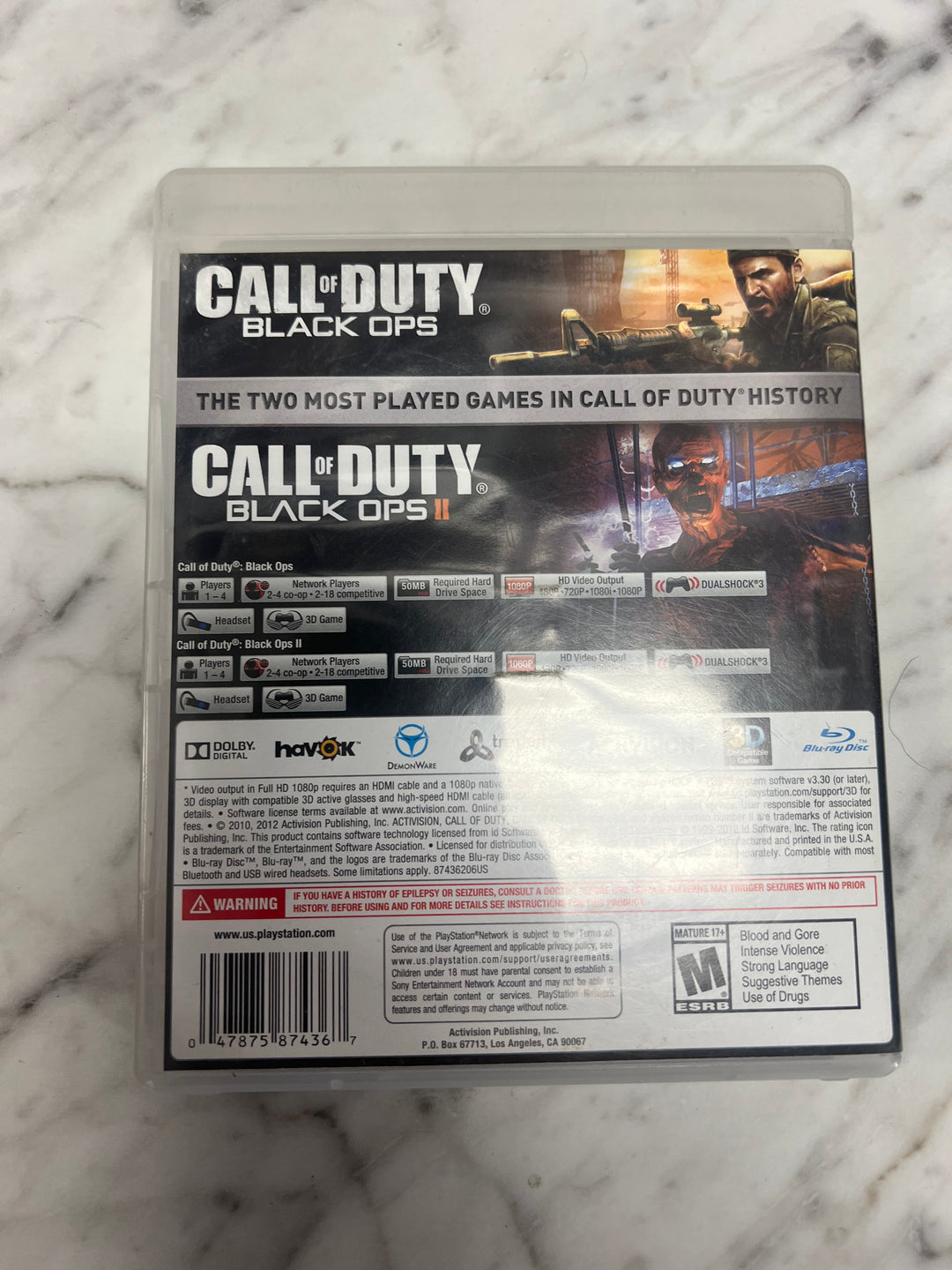 Call of Duty Combo Pack PS3 Playstation 3 Case and Manual ONLY CO111424