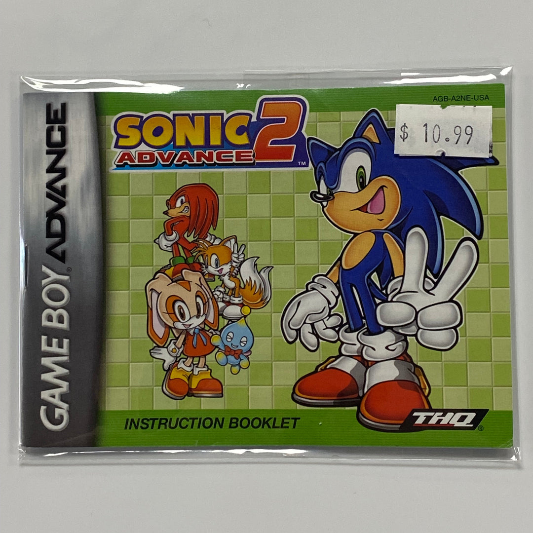 Sonic Advance 2 AGB-A2NE-USA - GameBoy Advance GBA Manual ONLY MO7226