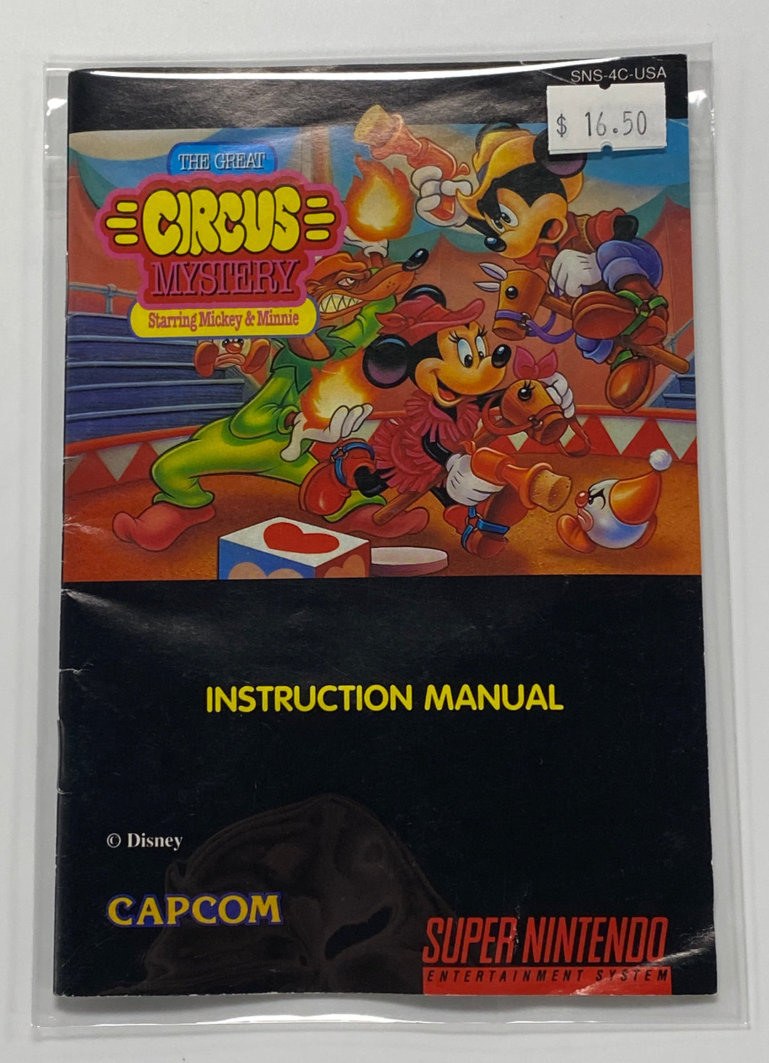 The Great Circus Mystery Starring Mickey and Minnie SNS-4C-USA SNES MANUAL ONLY MO7226