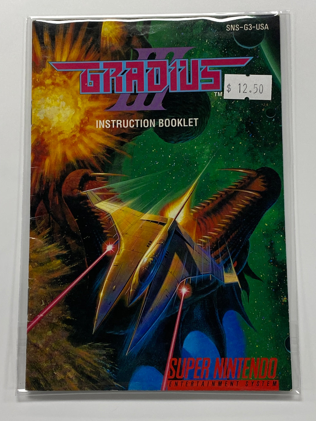 Gradius SNS-G3-USA SNES MANUAL ONLY MO7226
