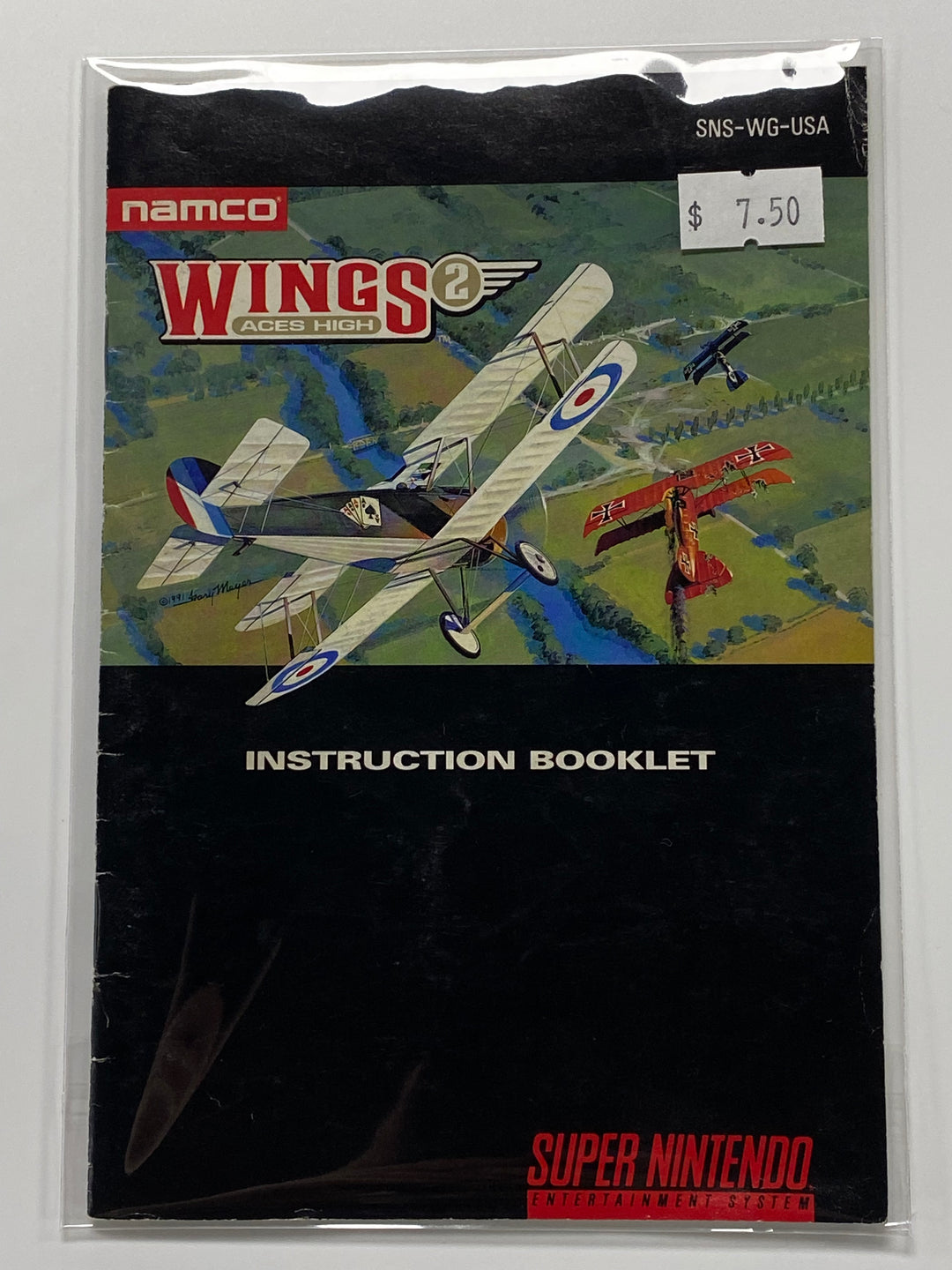 Wings 2 Aces High SNS-WG-USA SNES MANUAL ONLY MO7226