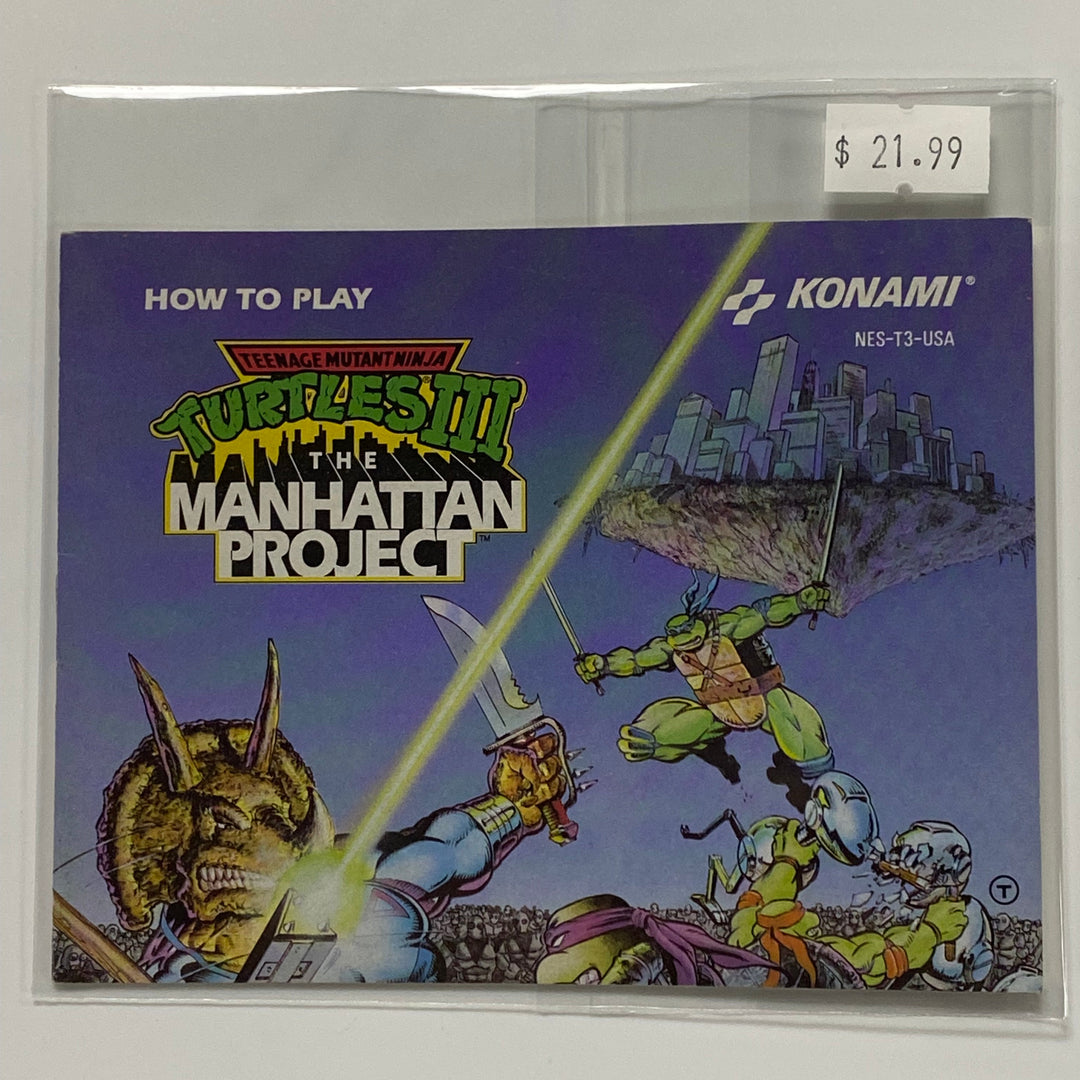 Teenage Mutant Ninja Turtles III The Manhattan Project NES-T3-USA NES MANUAL ONLY MO7226