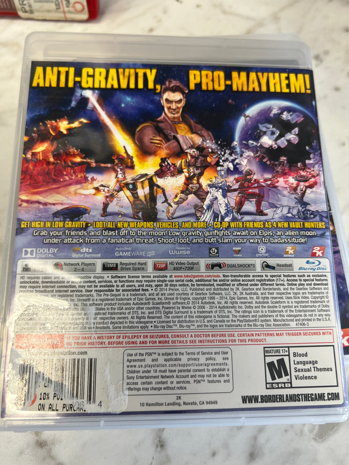 Borderlands the Pre-Sequel for Sony Playstation 3 PS3 in case. Tested and Working.     DO61224