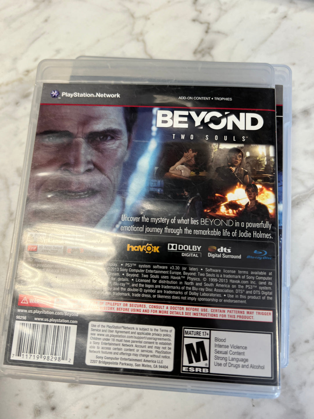 Beyond Two Souls for Sony Playstation 3 PS3 in case. Tested and Working.     DO61224