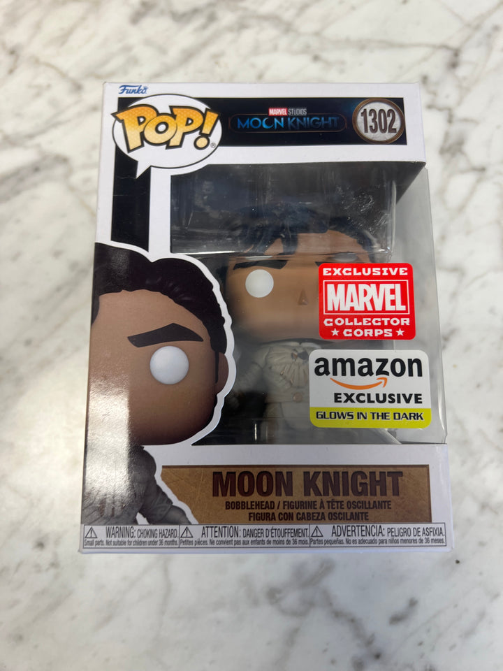 Funko Pop! Moon Knight #1302 GITD Glow Marvel Collector Corps Amazon Exclusive   FP1231