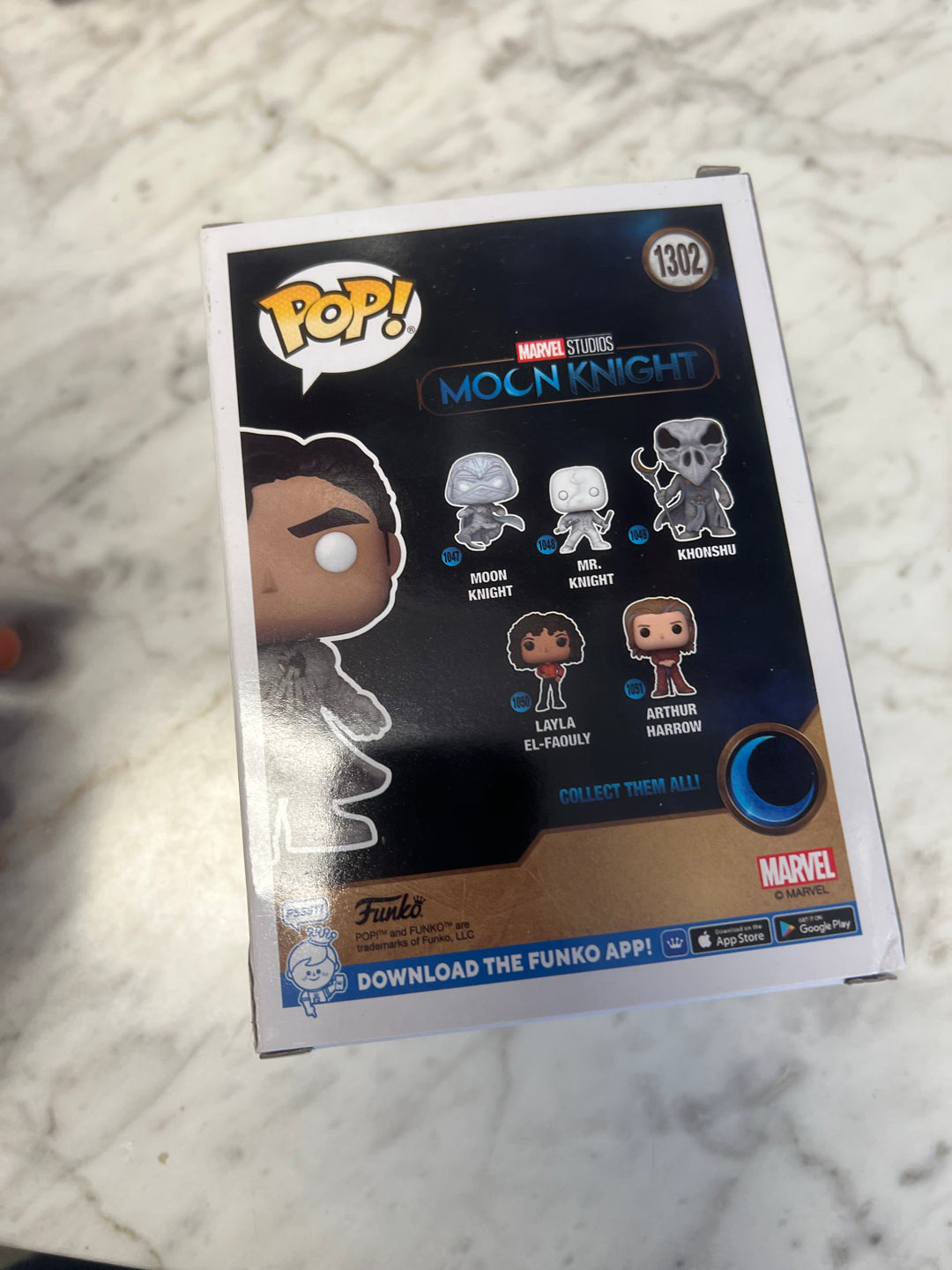 Funko Pop! Moon Knight #1302 GITD Glow Marvel Collector Corps Amazon Exclusive   FP1231