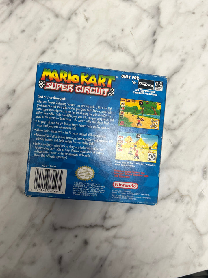 Mario Kart Super Circuit for Game Boy Advance Box, manual, inserts Only CO92624