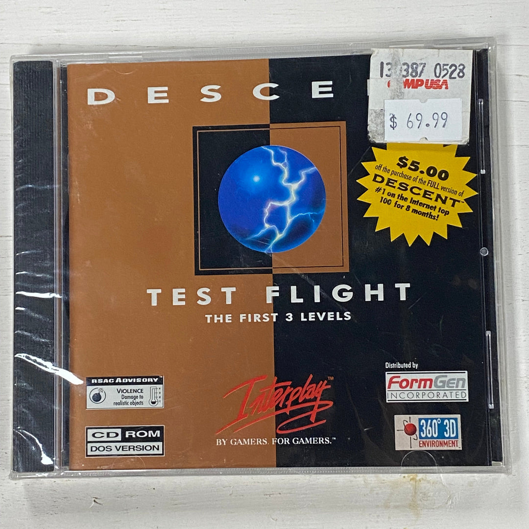 Descent Test Flight First 3 Levels New Jewel Case PC CD-ROM PC7826