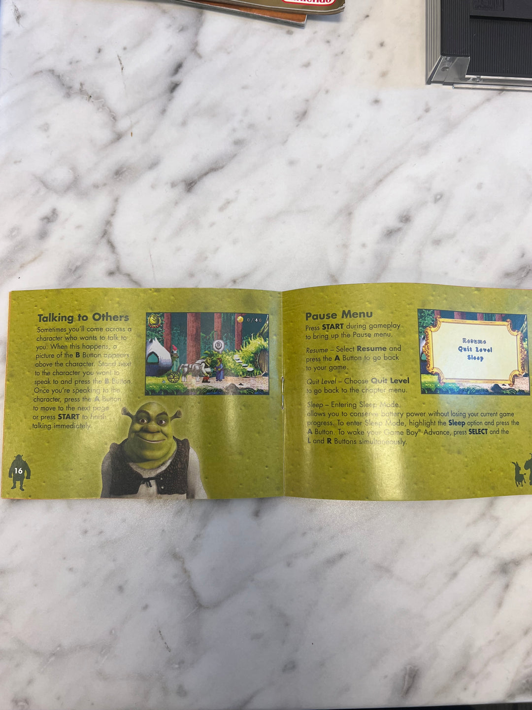 Shrek 2 for Gameboy Advance Manual ONLY    DU92724