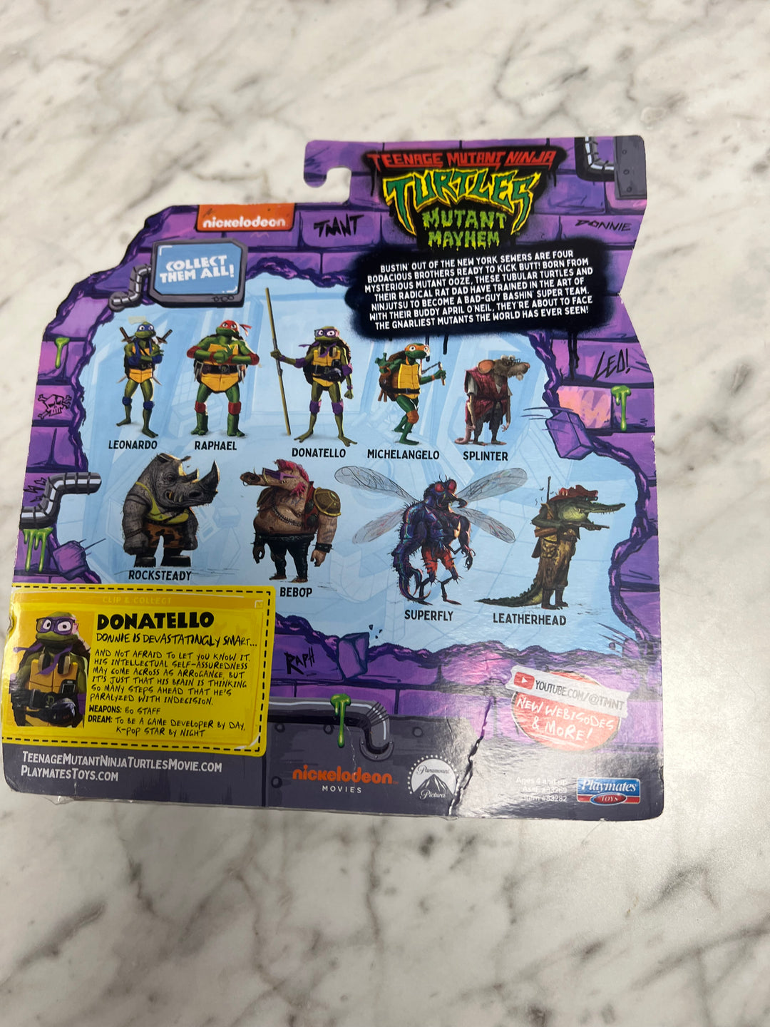 Teenage Mutant Ninja Turtles Mutant Mayhem "DONATELLO" Action Figure New squished box