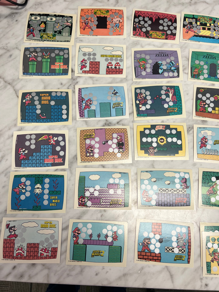 Lot of 1989 Topps Nintendo Scratch-Off Game Cards Punch-Out Super Mario Bros Zelda T1125