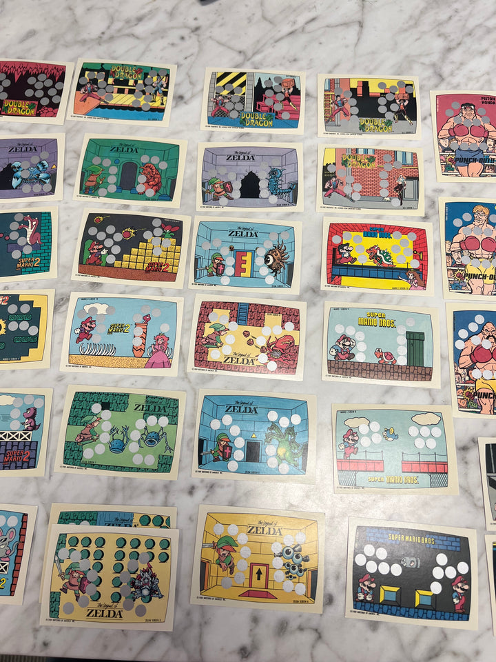 Lot of 1989 Topps Nintendo Scratch-Off Game Cards Punch-Out Super Mario Bros Zelda T1125