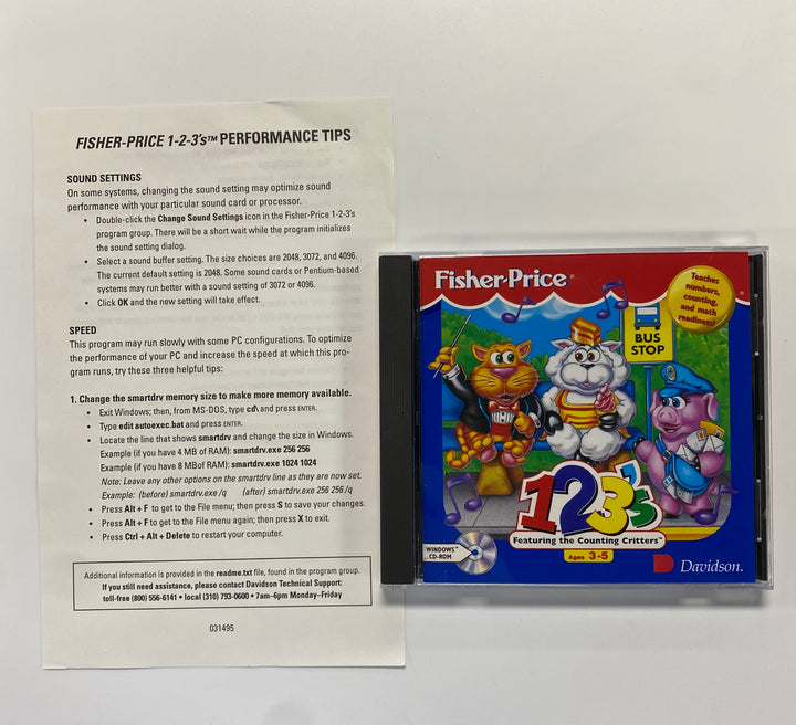 Fisher-Price 123's Featuring the Counting Critters PC CD-ROM PC71026