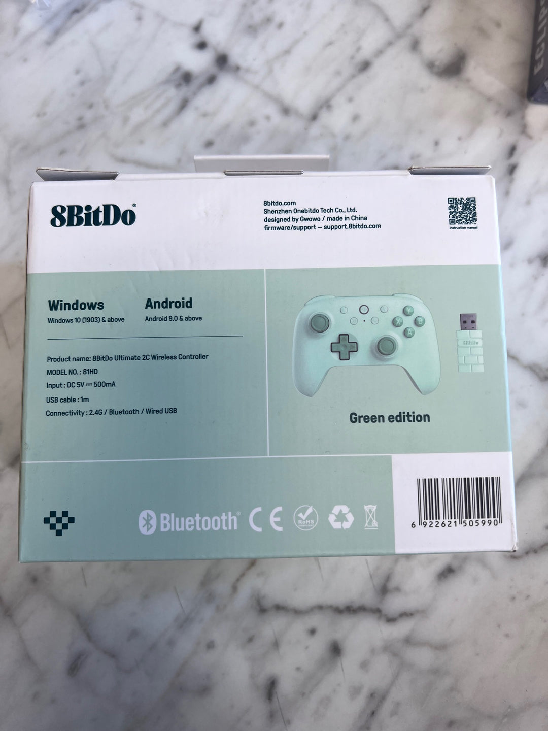 8BitDo Ultimate 2C Wireless Controller Green in box used for PC *NO SWITCH* UA101425