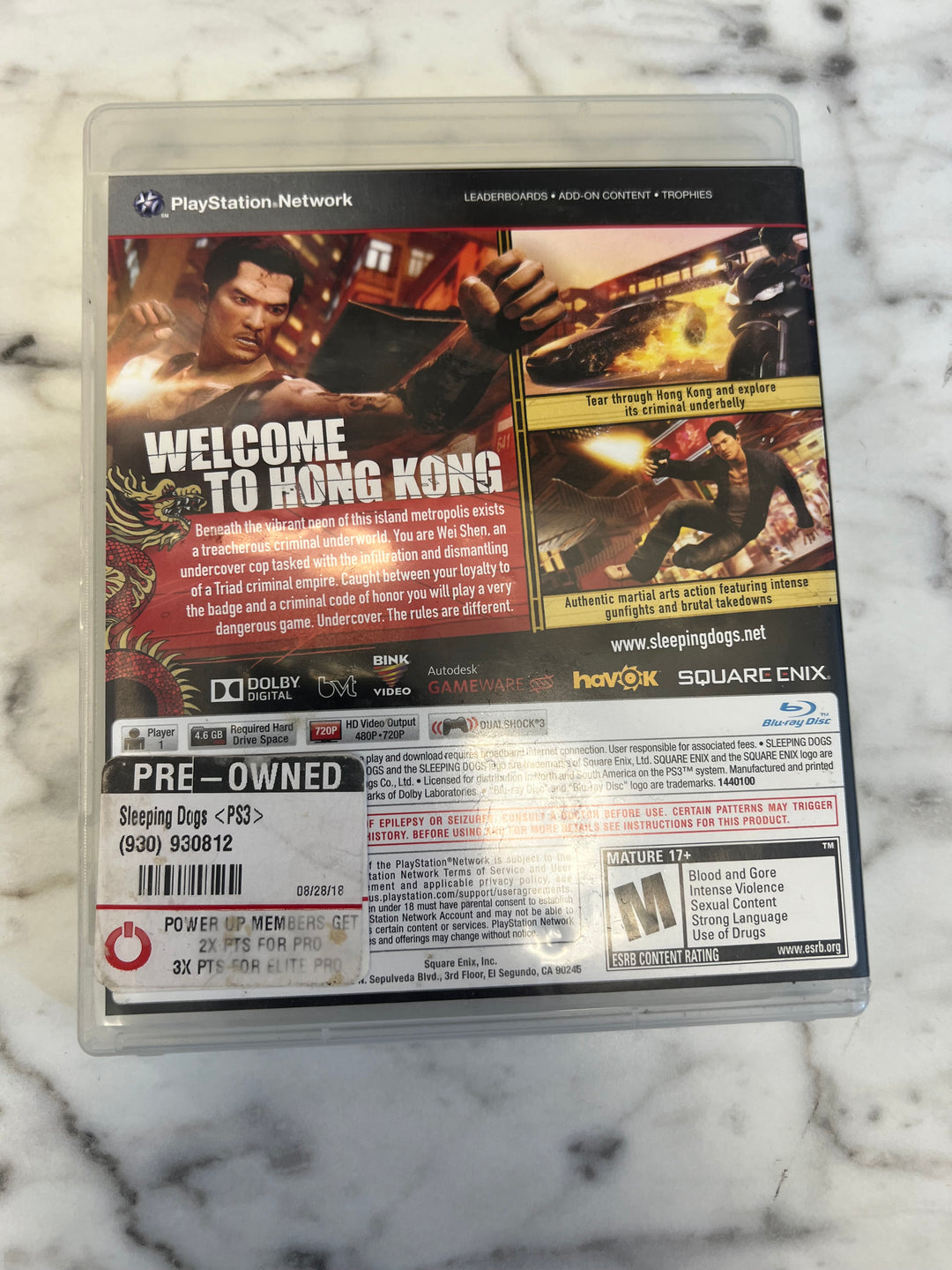 Sleeping Dogs for PS3 Playstation 3 in case Tested and Working DU92724