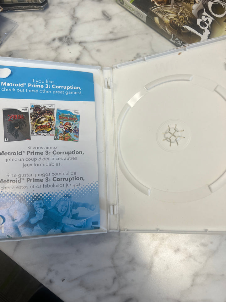 Metroid Prime 3 Corruption Nintendo Wii Case only no game CO71624