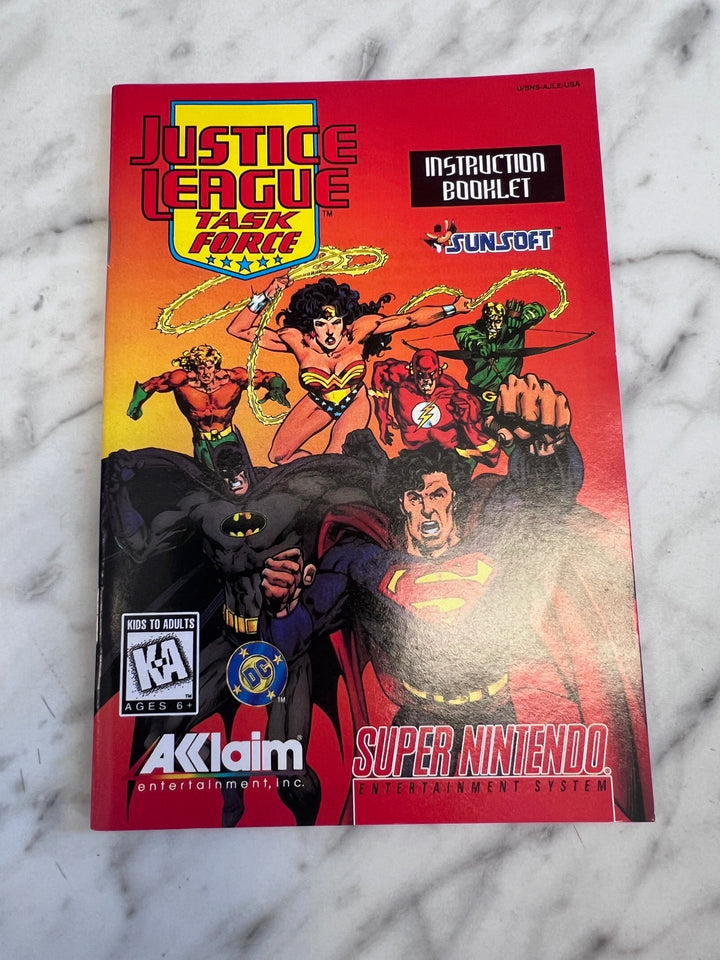 Justice League Task Force SNES Super Nintendo MANUAL ONLY MO101625