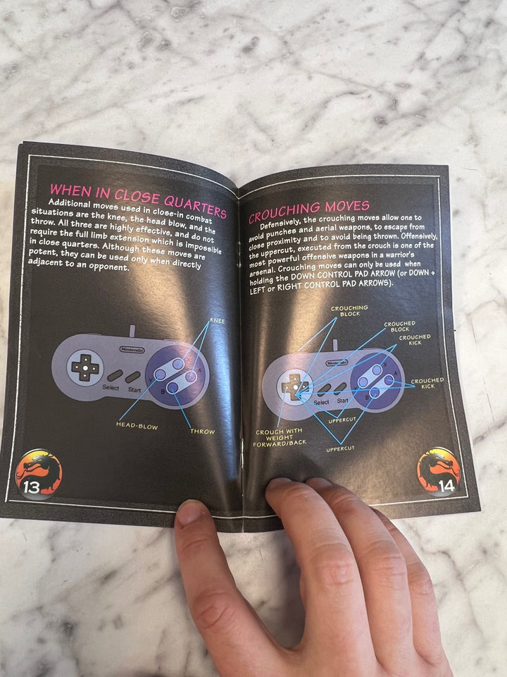 Mortal Kombat SNES Super Nintendo MANUAL ONLY MO101625