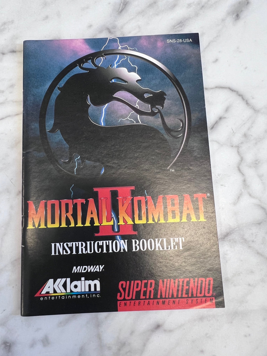 Mortal Kombat II 2 SNES Super Nintendo MANUAL ONLY MO101625