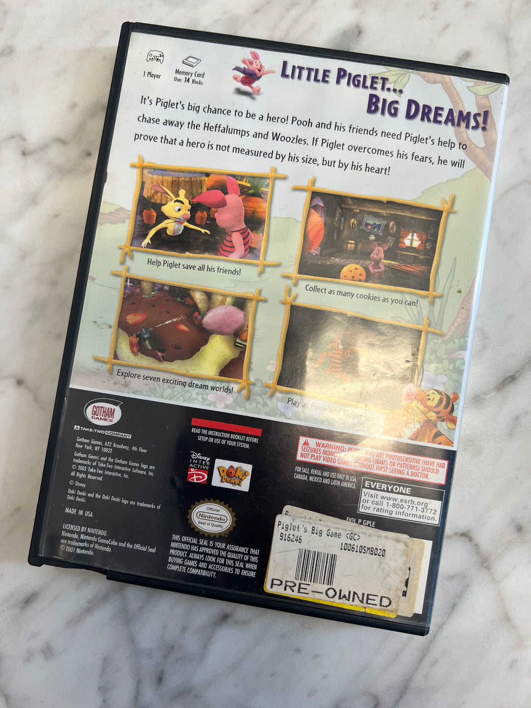 Piglet's Big Game for Nintendo Gamecube Case and manual only no game CO71624