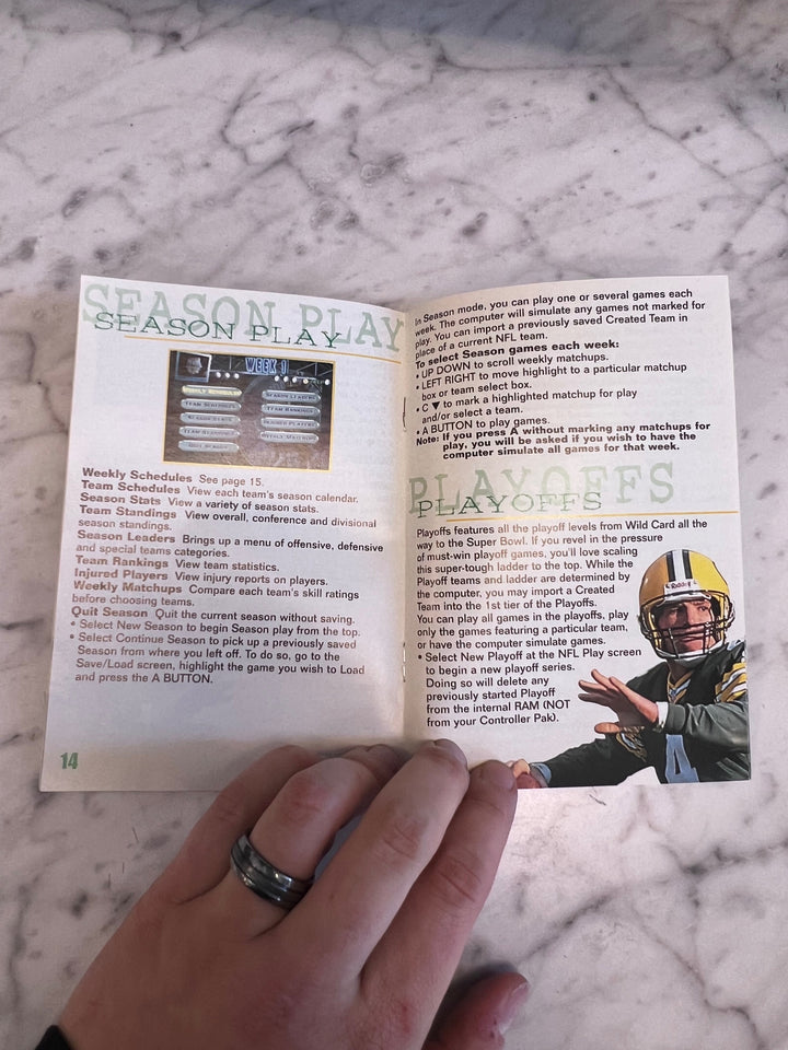 NFL Quarterback Club 98 N64 Nintendo 64 MANUAL ONLY MO101625