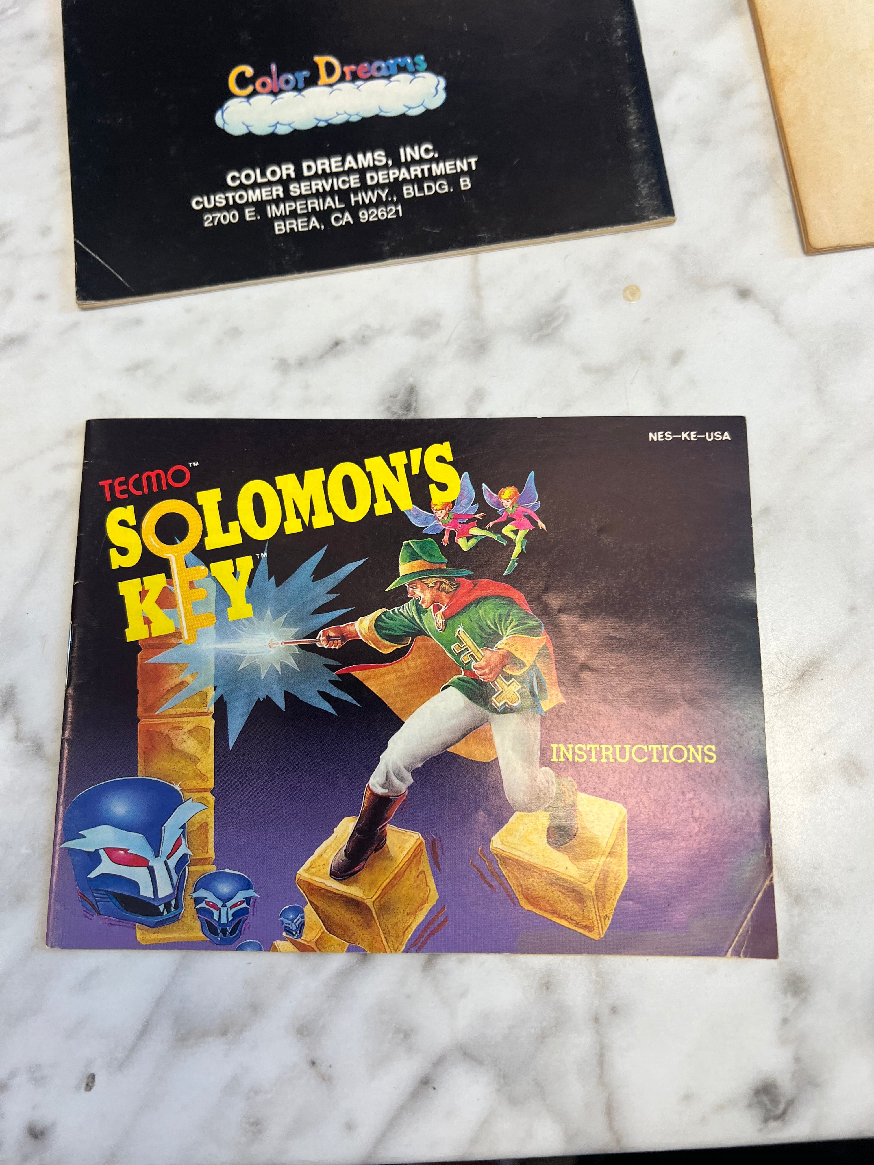 Solomon's Key Nintendo Entertainment System NES Manual Only MO71624 ...