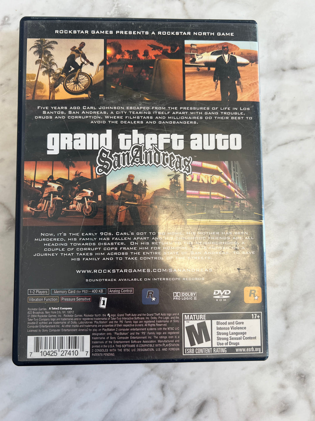 Grand Theft Auto San Andreas Playstation 2 PS2 Case and art only NO GAME DU93024