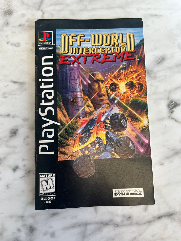 Off-World Interceptor Extreme Playstation 1 PS1 Longbox Manual ONLY DU93024