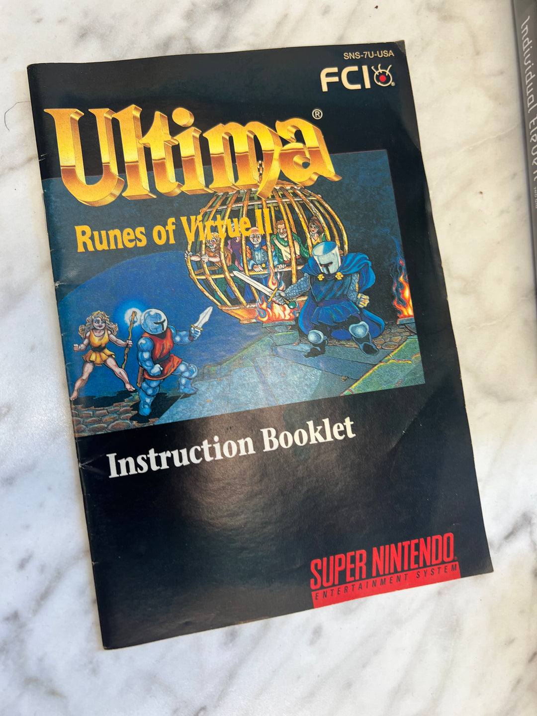 Ultima Runes of Virtue II for SNES Super Nintendo Entertainment System Manual Only MO71624