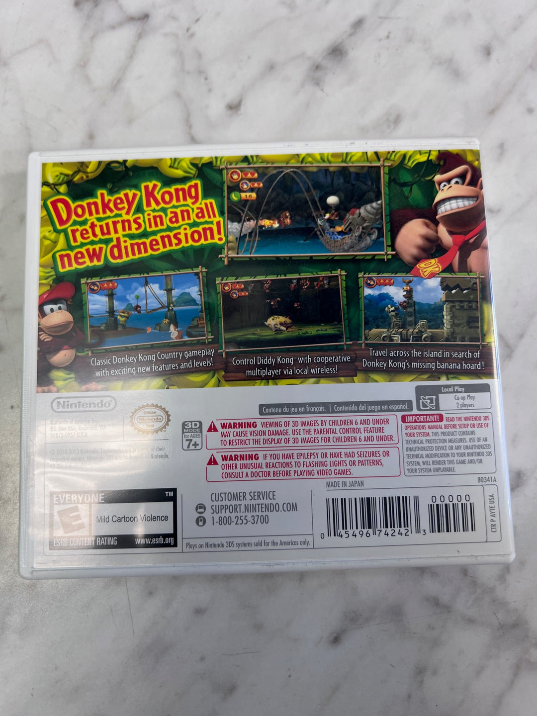 Donkey Kong Country Returns 3D Nintendo 3DS CASE ONLY MO101625