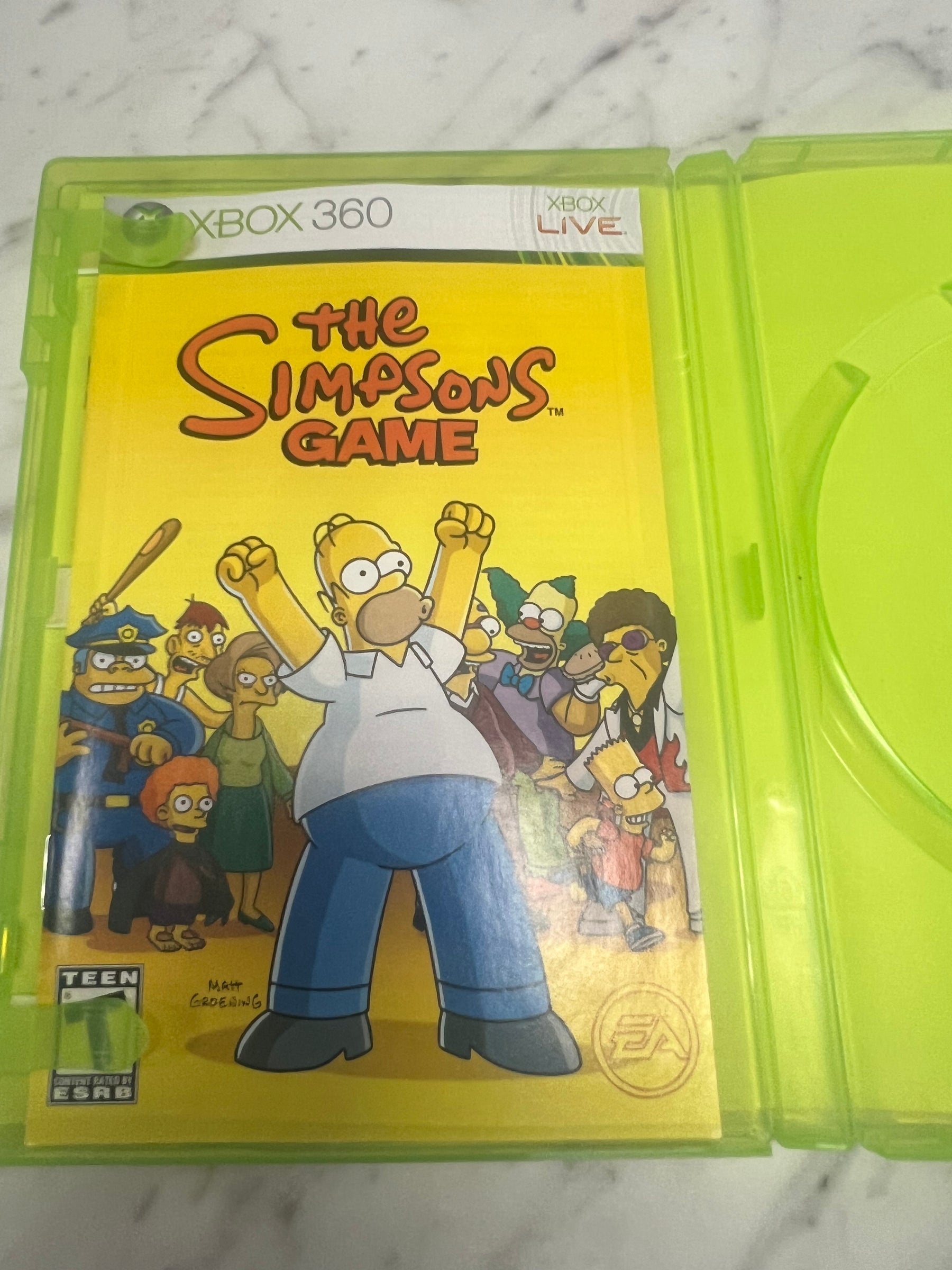 The Simpsons Game Xbox 360 w/ poster NO GAME DISC DU93024 – Core
