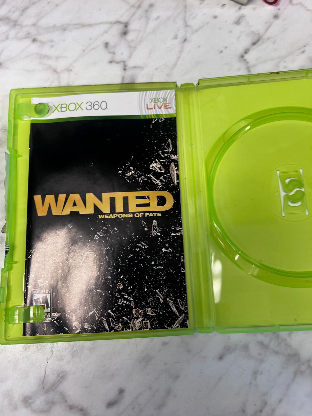 Wanted Weapons of Fate Xbox 360 CASE &amp; MANUAL ONLY MO101625