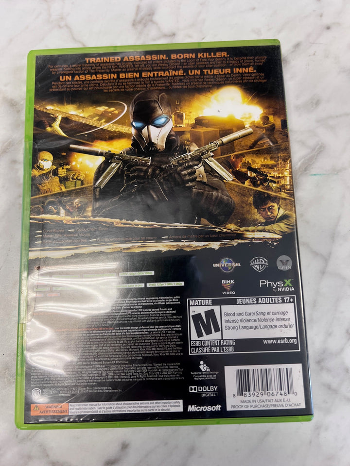 Wanted Weapons of Fate Xbox 360 CASE &amp; MANUAL ONLY MO101625