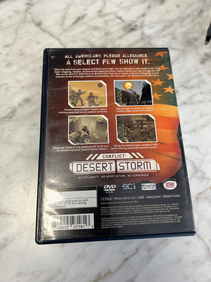 Conflict Desert Storm for Playstation 2 PS2 in case. Tested and Working.     DO62924