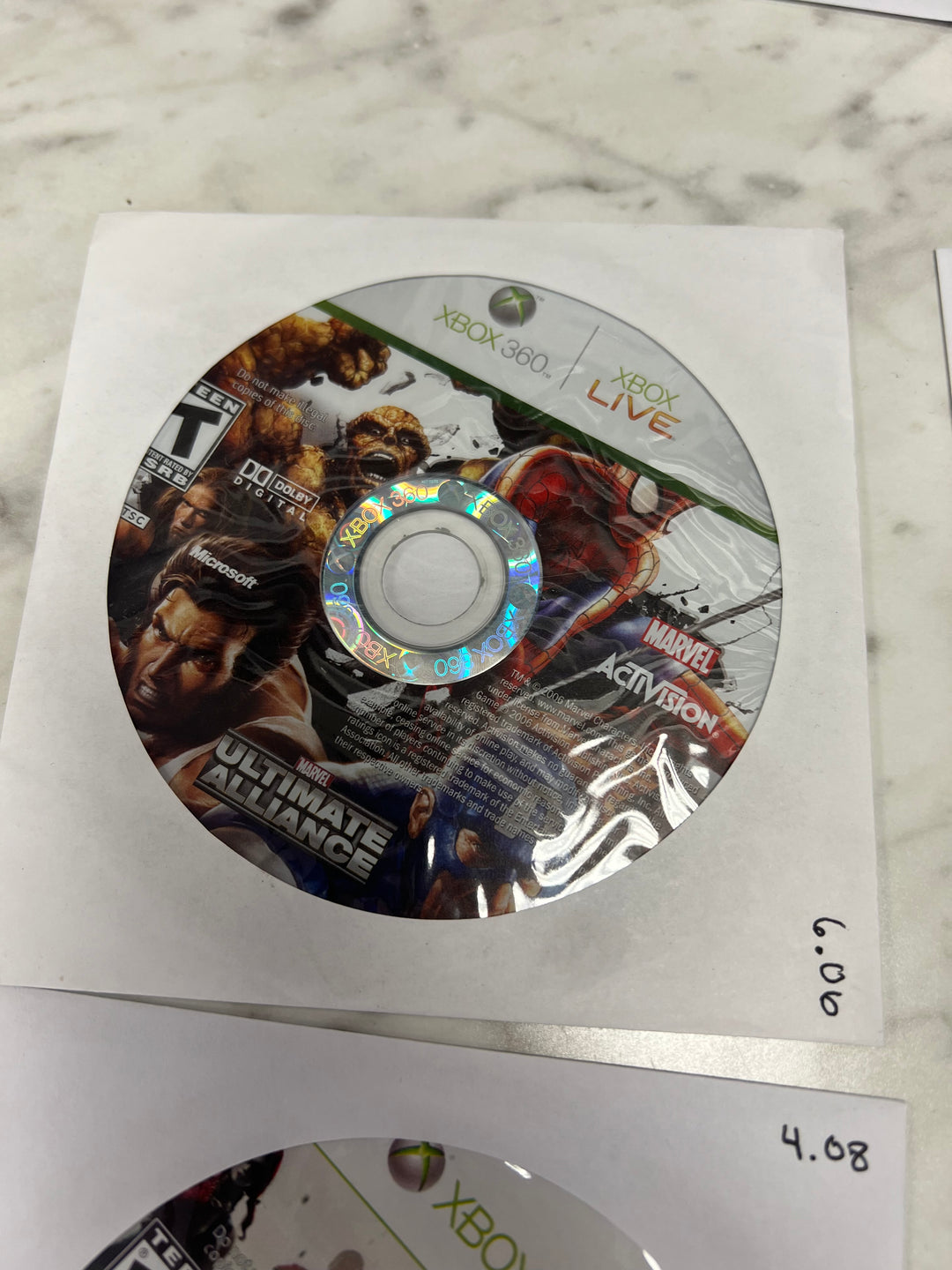 Marvel Ultimate Alliance for Microsoft Xbox 360 DISC ONLY    DO10124