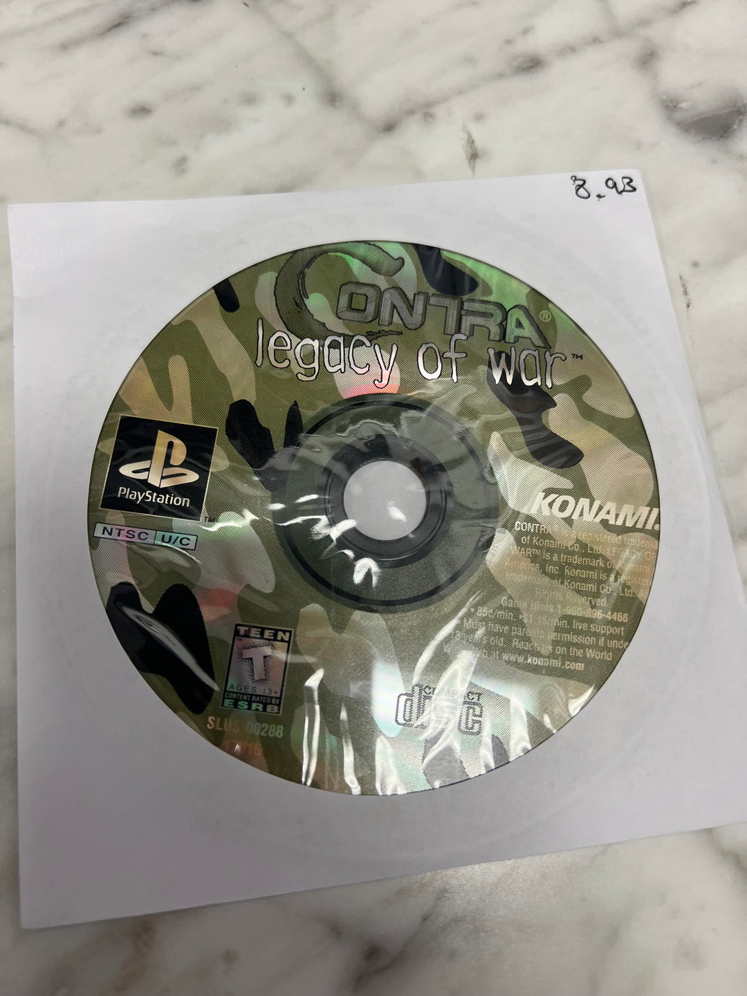 Contra Legacy of War for PS1 Playstation 1 DISC ONLY    DO10124