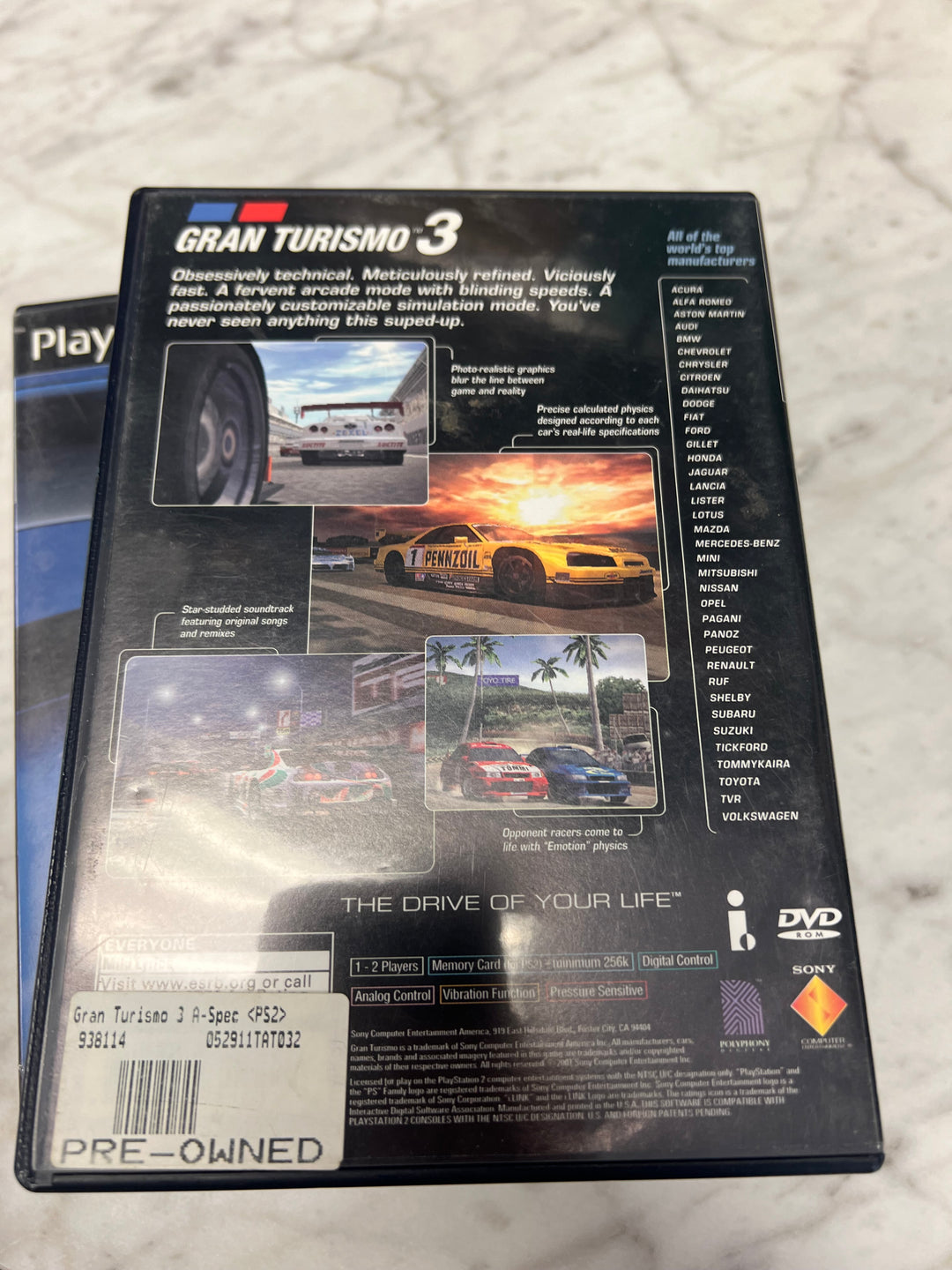 Gran Turismo 3 for Playstation 2 PS2 in case. Tested and Working.     DO62924