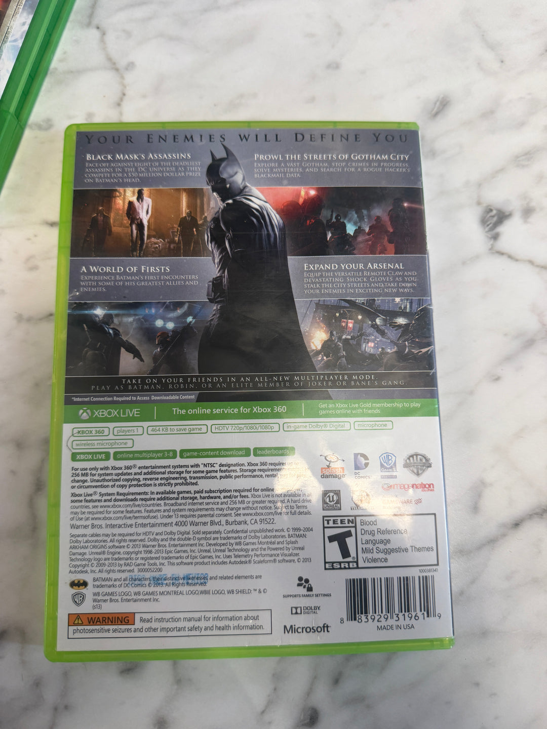 Batman Arkham Origins - Xbox 360 CASE ONLY NO GAME INCLUDED! CO112825