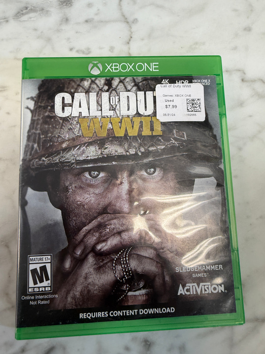 Call of Duty WWII - Xbox One CASE ONLY NO GAME INCLUDED! CO112825