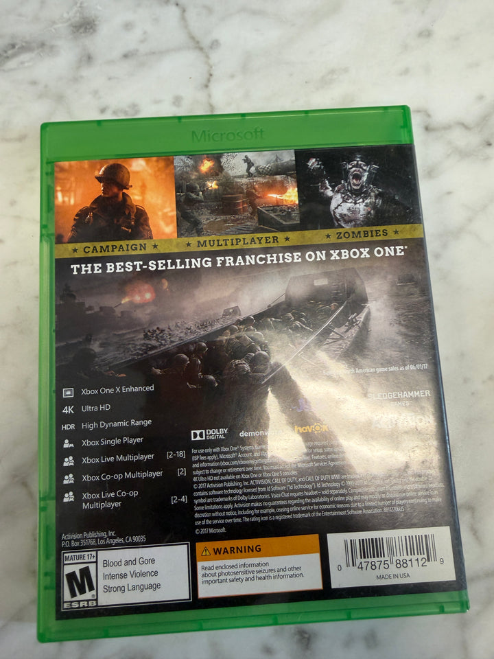 Call of Duty WWII - Xbox One CASE ONLY NO GAME INCLUDED! CO112825