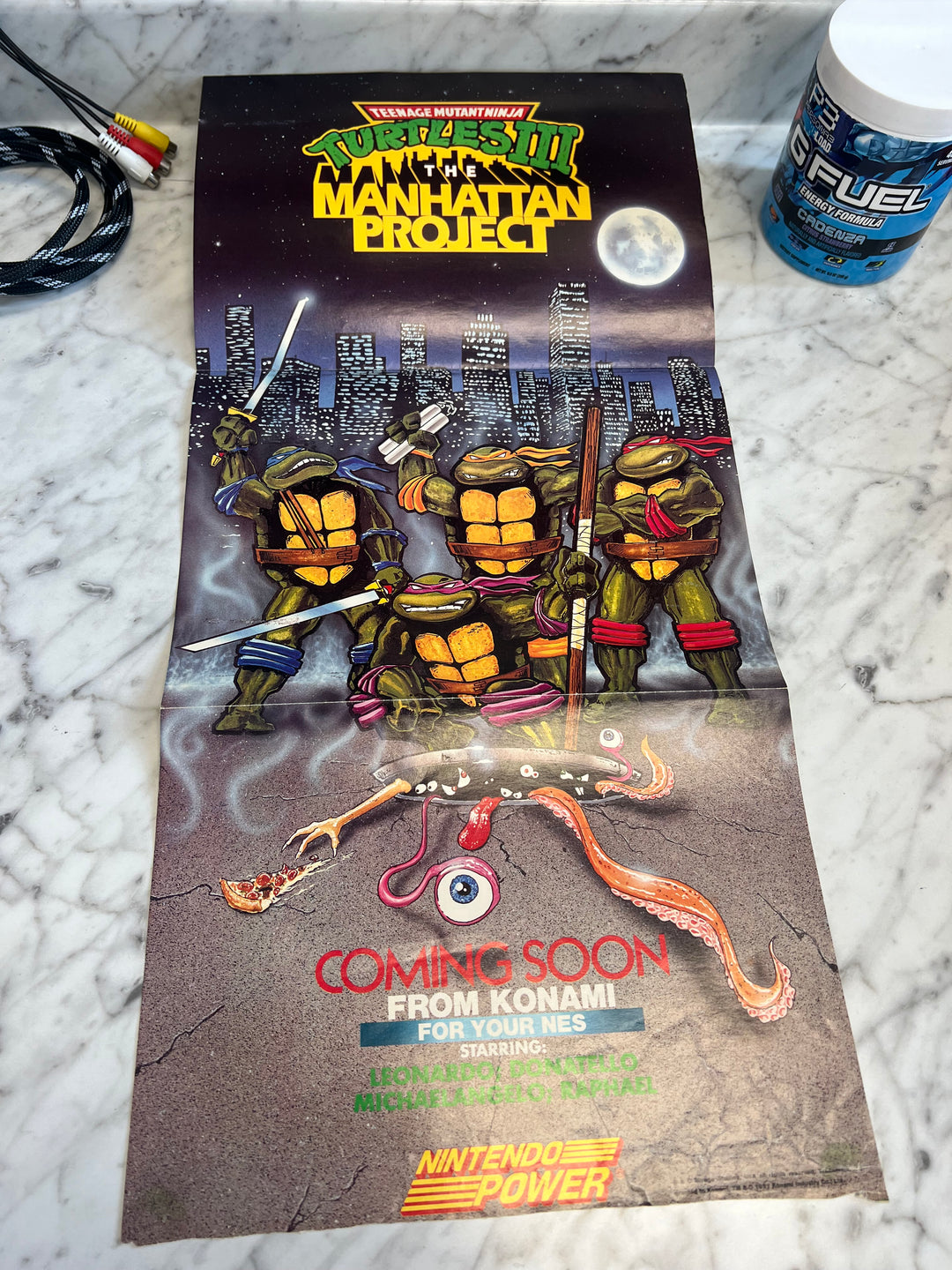 Teenage Mutant Ninja Turtles Manhattan Project Poster Nintendo Power DU72224