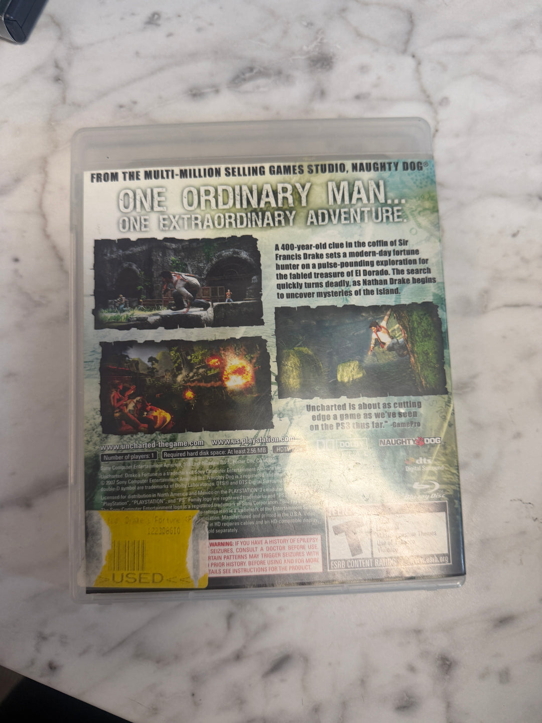 Uncharted: Drakes Fortune - PS3 CASE & MANUAL ONLY NO GAME INCLUDED! CO112825