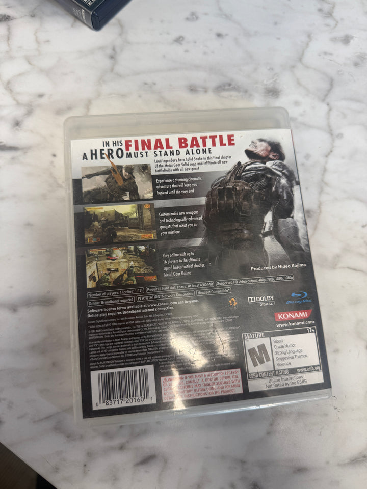 Metal Gear Solid 4 - PS3 CASE ONLY NO GAME INCLUDED! CO112825